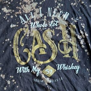 Johnny Cash bleached design T-shirt